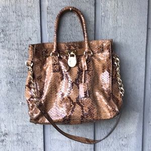 Michael Kors snakeskin tote EUC